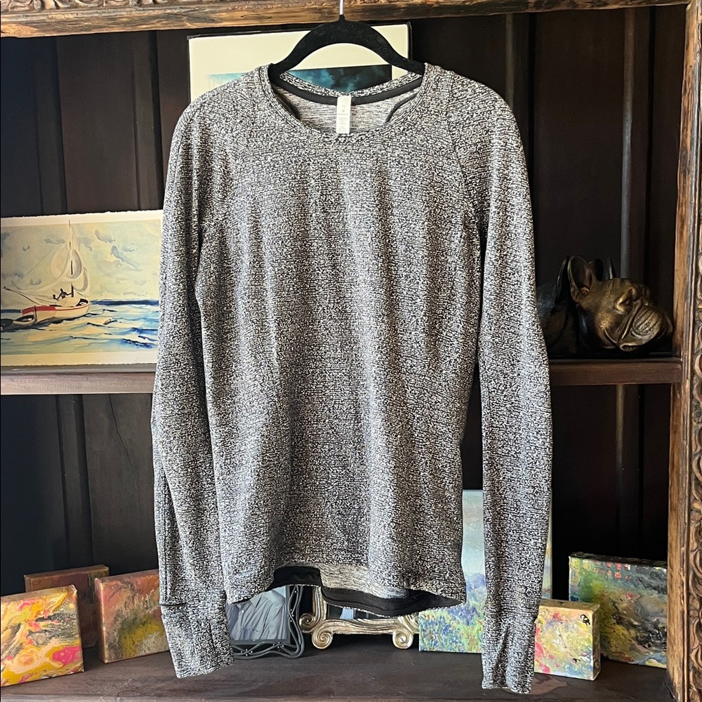 lululemon athletica Black and White Long Sleeve Men's Shirt